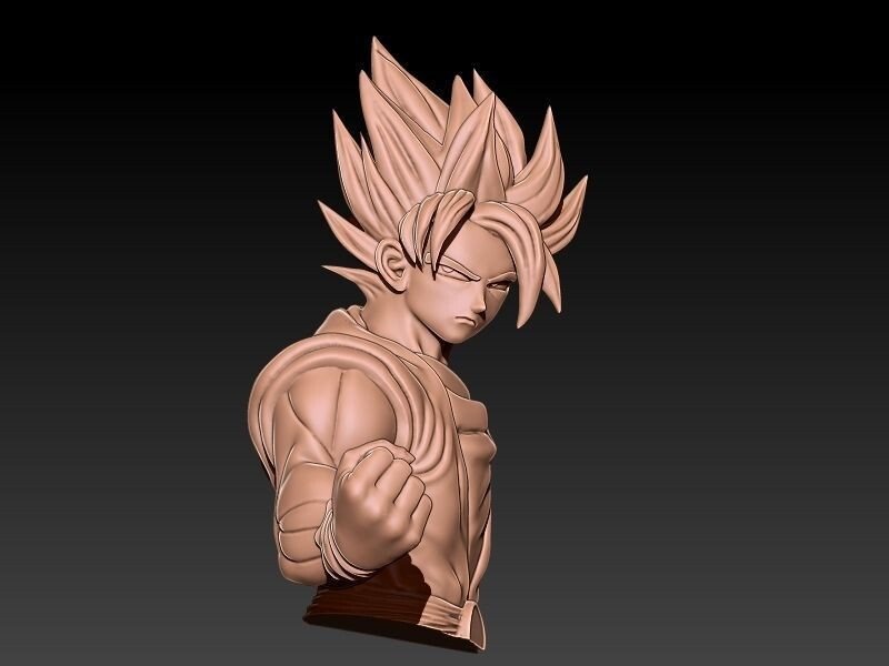 Saiyan Bust — Sculpt Pass — 3D Printing & Collectibles by Hart DZigns